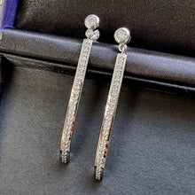 Load image into Gallery viewer, 9ct White Gold Diamond Long Drop Earrings, 1.00ct front
