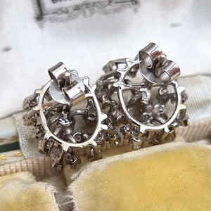 Vintage 18ct Gold Diamond Cluster Stud Earrings, 2.00ct backs