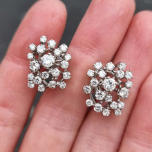 Load image into Gallery viewer, Vintage 18ct Gold Diamond Cluster Stud Earrings, 2.00ct in hand
