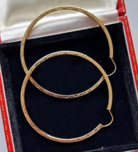 Load image into Gallery viewer, Vintage 18ct Gold Large Hoop Earrings in box
