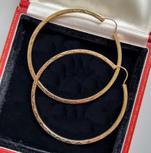 Load image into Gallery viewer, Vintage 18ct Gold Large Hoop Earrings in box
