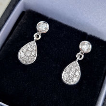 Load image into Gallery viewer, 18ct White Gold Diamond Pear Drop Stud Earrings, 0.55ct in box
