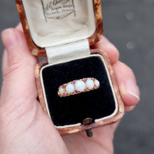 Load image into Gallery viewer, Vintage 18ct Gold Opal &amp; Ruby Ring in box
