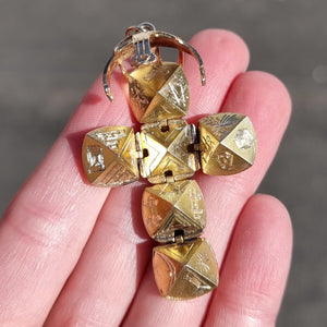 9ct Gold & Silver Masonic Ball Charm Pendant in hand