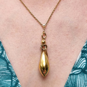 Antique 15ct Gold Pearl & Enamel Drop Necklace