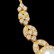 Load image into Gallery viewer, Vintage 18ct Gold Diamond &amp; Pearl Necklet, 2.57ct detail
