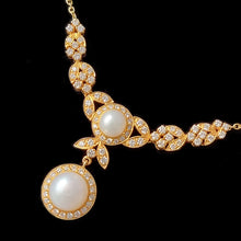 Load image into Gallery viewer, Vintage 18ct Gold Diamond &amp; Pearl Necklet, 2.57ct
