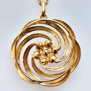 Vintage 18ct Gold Enamel & Pearl Pendant Necklace back