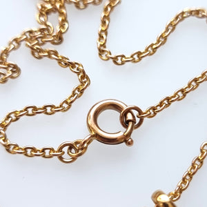 Vintage 18ct Gold Enamel & Pearl Pendant Necklace chain