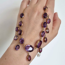 Load image into Gallery viewer, Antique 15ct Gold Amethyst Fringe Necklace
