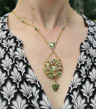 Load image into Gallery viewer, Vintage Silver Gilt Diamond, Pearl &amp; Enamel Floral Necklace
