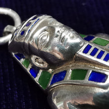 Load image into Gallery viewer, Art Deco Silver &amp; Enamel Egyptian Revival Mechanical Pencil
