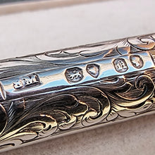 Load image into Gallery viewer, Victorian Sterling Silver Propelling Pencil by Sampson Mordan, Hallmarked 1848 hallmark

