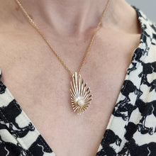 Load image into Gallery viewer, Vintage 9ct Gold Pearl Pendant, Hallmarked 1972 modelled with chain
