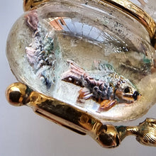 Load image into Gallery viewer, Vintage 9ct Gold Cat &amp; Fish Bowl Pendant close-up
