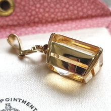 Load image into Gallery viewer, Vintage 9ct Gold Citrine Pendant side
