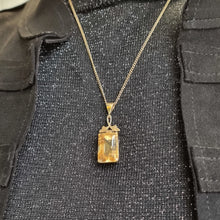 Load image into Gallery viewer, Vintage 9ct Gold Citrine Pendant modelled with chain
