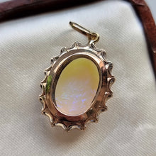 Load image into Gallery viewer, Vintage 9ct Gold Opal &amp; Sapphire Cluster Pendant back
