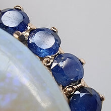 Load image into Gallery viewer, Vintage 9ct Gold Opal &amp; Sapphire Cluster Pendant close-up

