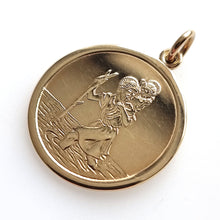 Load image into Gallery viewer, Vintage 9ct Gold St. Christopher Pendant front
