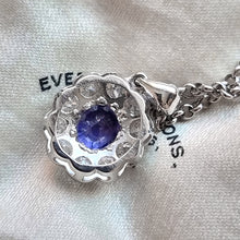 Load image into Gallery viewer, 18ct White Gold Tanzanite and Diamond 0.80ct Pendant with 9ct Chain back
