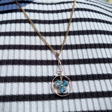 Load image into Gallery viewer, Art Deco 9ct Rose Gold Blue Zircon Pendant modelled with chain
