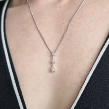 Load image into Gallery viewer, 18ct White Gold Three Stone Diamond Pendant, 0.36ct modelled with chain
