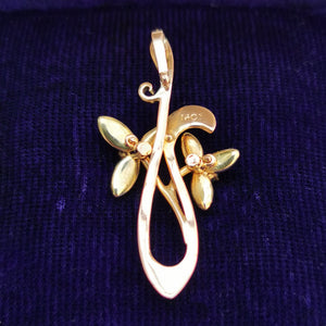 Antique 15ct Gold Sapphire & Pearl Pendant
