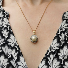 Load image into Gallery viewer, Antique 18ct Gold Pearl &amp; Rose-Cut Diamond Cluster Pendant
