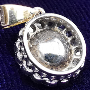 Antique 18ct Gold Pearl & Rose-Cut Diamond Cluster Pendant