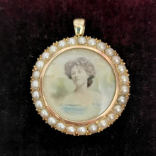 Load image into Gallery viewer, Antique 15ct Gold Pearl Portrait Pendant | Circa 1900
