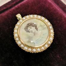 Load image into Gallery viewer, Antique 15ct Gold Pearl Portrait Pendant | Circa 1900
