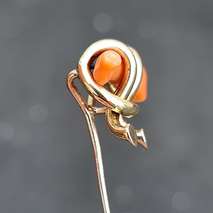Victorian 15ct & 9ct Gold Coral Branch Tie/Stick Pin