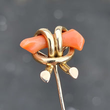 Load image into Gallery viewer, Victorian 15ct &amp; 9ct Gold Coral Branch Tie/Stick Pin
