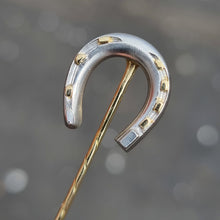 Load image into Gallery viewer, Victorian Platinum &amp; 15ct Gold Horseshoe Tie/Stick Pin
