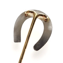 Load image into Gallery viewer, Victorian Platinum &amp; 15ct Gold Horseshoe Tie/Stick Pin back
