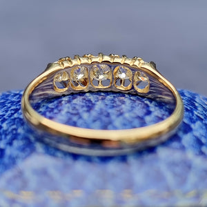 Antique 18ct Gold Old-Cut Diamond Five Stone Ring, 0.80ct rear view