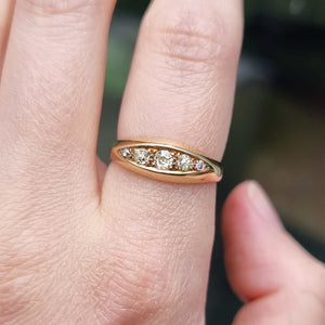 Antique 18ct Gold Diamond Five Stone Ring