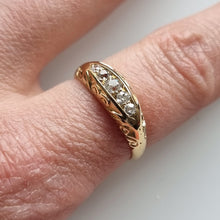 Load image into Gallery viewer, Edwardian 18ct Gold Diamond Five Stone Ring, Hallmarked Chester 1909 modelled
