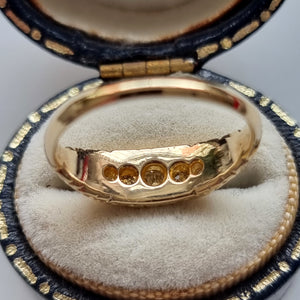 Edwardian 18ct Gold Diamond Five Stone Ring, Hallmarked Chester 1909 from behind