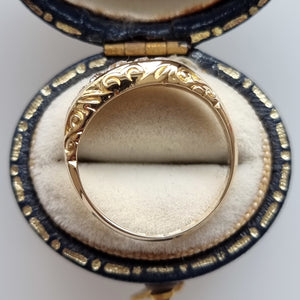 Edwardian 18ct Gold Diamond Five Stone Ring, Hallmarked Chester 1909 side