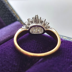 Vintage 18ct Gold Diamond Cluster Ring, 0.76ct behind head