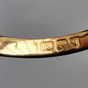 Antique 18ct Gold Old Mine Cut Diamond Solitaire Ring, 0.50ct hallmark