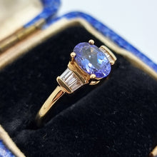 Load image into Gallery viewer, Vintage 18ct Gold Tanzanite &amp; Diamond Seven Stone Ring in box
