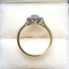 Load image into Gallery viewer, Vintage 18ct Gold Diamond Cluster Ring, 0.25ct side
