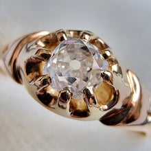 Load image into Gallery viewer, Antique 18ct Gold Old Cut Diamond Solitaire Ring, 0.55ct close-up
