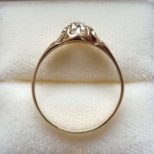 Load image into Gallery viewer, Antique 18ct Gold Old Cut Diamond Solitaire Ring, 0.55ct from above
