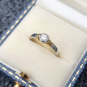 Platinum Diamond Solitaire Ring, 0.35ct in box