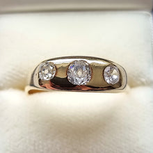 Load image into Gallery viewer, Antique 18ct Gold Diamond Three Stone Ring, 0.95ct in box
