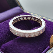 Load image into Gallery viewer, Vintage Platinum Diamond Full Eternity Ring inside shank
